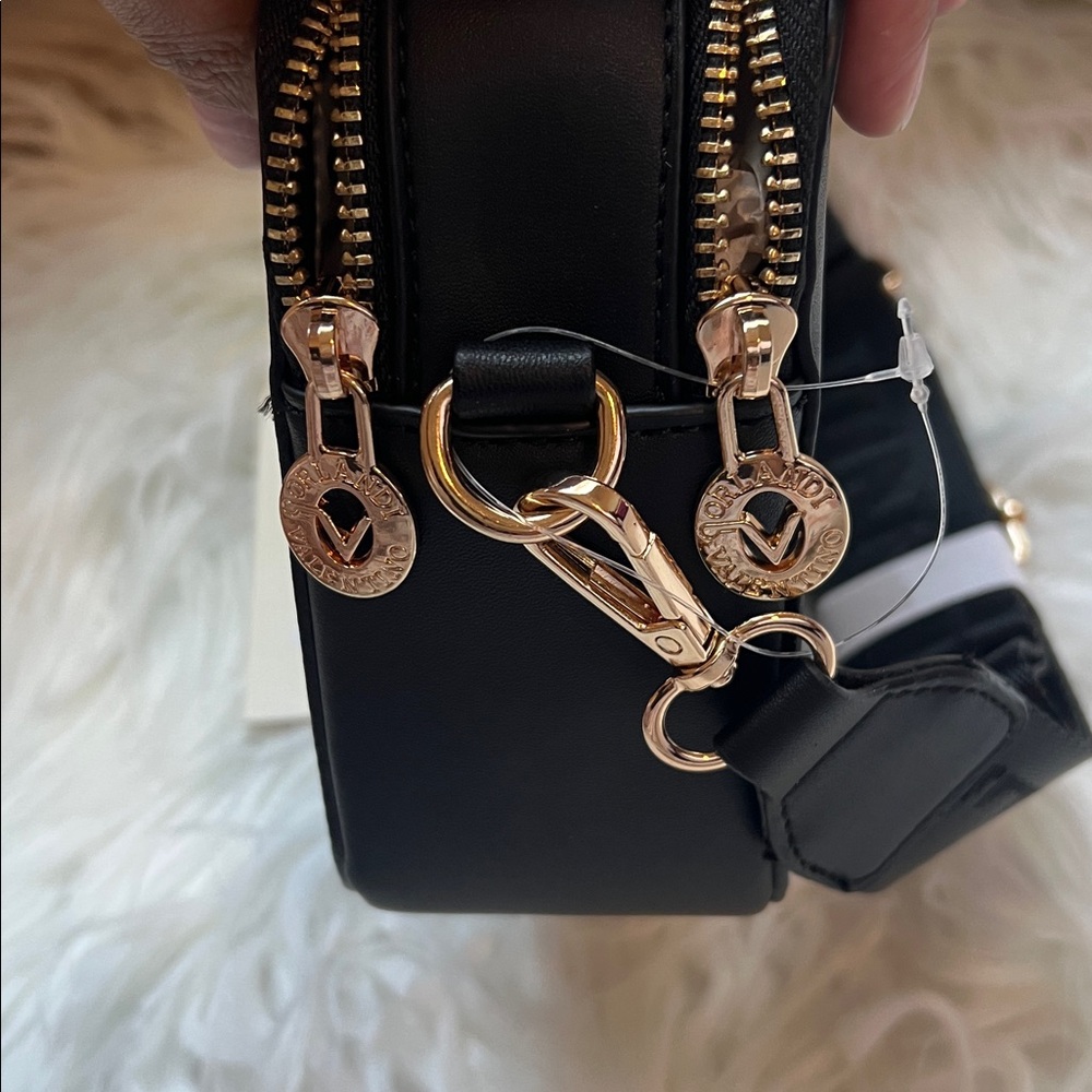 5/$35 New With Tags Valentino Orlandi black crossbody bag. Retails $280.00 - Picture 10 of 11